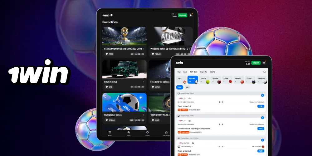 Features for soccer betting at 1win