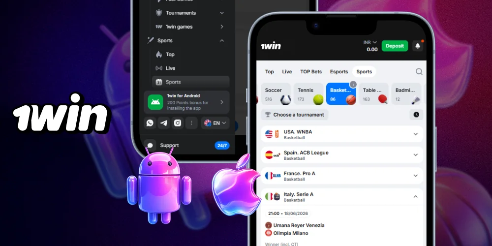 Bet on Basketball via 1win App