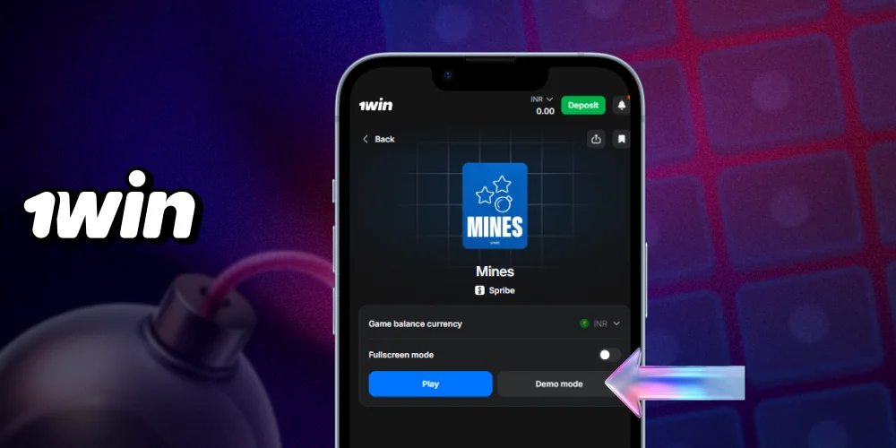 A demo version of 1win Mines is available for players from India