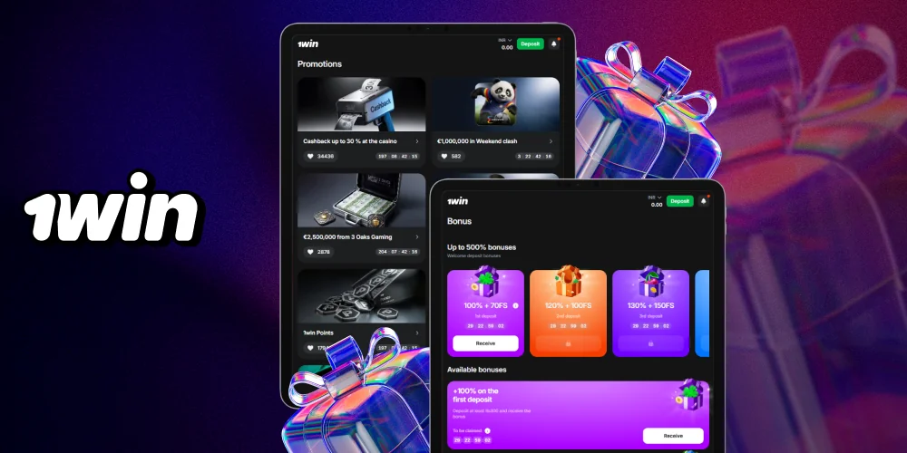 1win offers a large number of bonuses for slot players